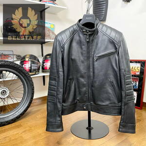 参考価格208,000円☆未使用☆BELSTAFF ベルスタッフ PURE MOTORCYCLE レザージャケット RISER ブラック/XL（XXL相当）シングルライダース