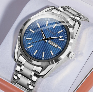 Taxau メンズ ステンレススチール 防水 クォーツ時計 オリジナルファッション カジュアル 週 カレンダー 腕時計