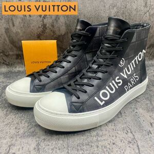 未使用級/現行/付属品有 ルイヴィトン LOUIS VUITTON スニーカー タトゥーライン 25.5〜26cm 靴 メンズ ハイカット ブラック