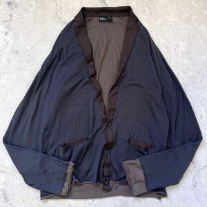 【kolor　カラー】日本製　サイズ3 Lサイズ　綿コットン 薄手 カットソー　ニット カーディガン ジャケット 紫　茶色　ブラウン　