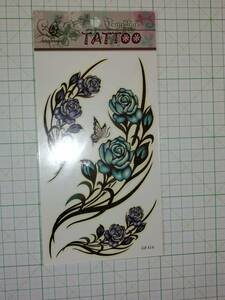 ◆ TATTOO シール タトゥー 刺青 入墨 青 薔薇 バラ 花 ローズ ROSE ◆