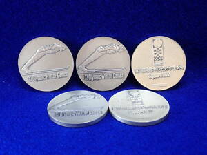 ☆銀製メダル・・札幌オリンピック・銀製・925・５点・・造幣局製刻印ございます。美品です。イー31