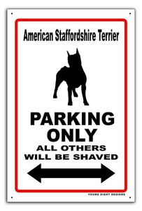 雑貨【Staffordshire Terrier/アメリカン・スタッフォードシャー・テリア】ドッグパーキング/ガレージサイン/メタルプレート/ブリキ看板-45