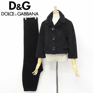 ◆D&G/ドルチェ＆ガッバーナ ビッグボタン ショート丈 ジャケット＆パンツ スーツ セットアップ ブラック 28/42