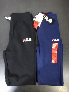 送料込み 未使用訳あり品 ２枚セット FILA スウェットパンツ トレーニングパンツ キッズサイズ S（７/８） L（14/16） ネイビー/ブラック