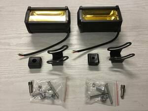 LED ワーク ライト 作業灯 2個 72w イエロー フォグ 投光器 12V 防水 前照灯 デッキライト スズキ ジムニー JA11 JA22 他 / 20-103×2 NB*