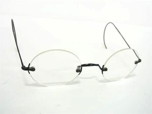 1円 ■希少■ ヴィンテージ K18 18金 度入り メガネ 眼鏡 レディース メンズ ブラック系 AV8851