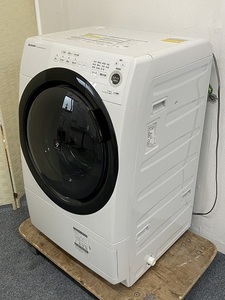 P6132）高年式!2021年製!SHARP/シャープ コンパクト ドラム式洗濯乾燥機 洗濯7.0kg/乾燥3.5kg 左開き スリム ES-S7F