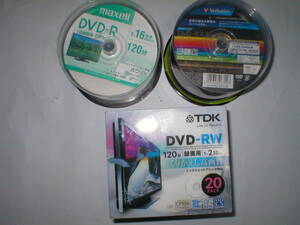 ★【TDK DVD-RW 20枚 三菱化学メディア Verbatim DVD-R 50枚 マクセル DVD-R 50枚】CPRM対応 DRW120DPA20U DHR47JDP50V3