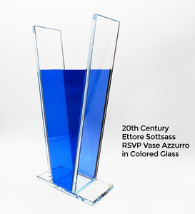 ＜Sottsass Collection＞ガラス製フラワーベース＿RSVPアズーロ(青)＿エットーレ・ソットサス