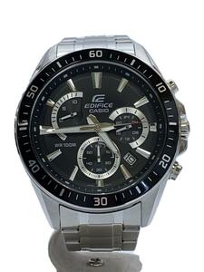 CASIO◆EDIFICE CHRONOGRAPH/クォーツ腕時計/アナログ/ステンレス/BLK/SLV/EFR-552