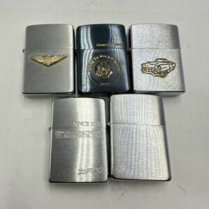 H173 まとめ ◎ Zippo ジッポー オイルライター 5点まとめセット 車 無地 ブルーカラー 他 喫煙具 喫煙グッズ 4点火花あり ①