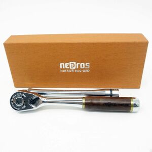 104 KTC/京都機械工具 nepros 9.5sq.木柄ラチェットハンドル、エクステンションバー 2点セット NBR3W NBE3-150 記念モデル 工具 ※美品