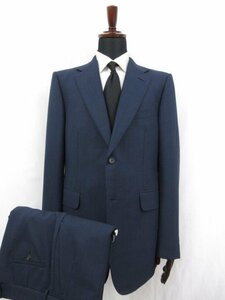 極美品 【ダンヒル dunhill】 モヘヤ混 シャンブレー シングル2ボタン スーツ (メンズ) size8-54J ネイビー×黒 グレンチェック ●27HR2844