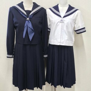 (S)A890(中古)埼玉方面 女子学生服 5点セット /160A/165A/W69/セーラー/ジャンパースカート/スカート/スカーフ/スクールパール/制服/卒業生