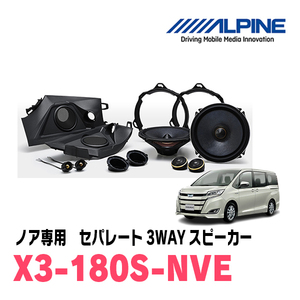 ノア(80系・H26/1～R3/12)用　ALPINE / X3-180S-NVE　フロント3Wayスピーカー　アルパイン正規販売店