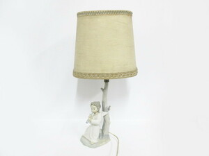 希少品 LLADRO リヤドロ 笛を吹く少女 西洋美術 電気スタンド ランプ 照明