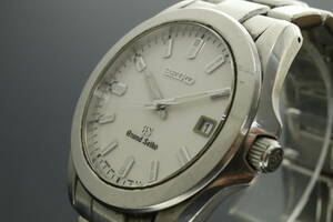 LVSP6-5-10 7T052-10 グランドセイコー GS 腕時計 8J56-8020 デイト ラウンド クォーツ 約123g メンズ シルバー 文字盤ホワイト ジャンク