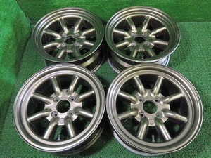 ワタナベ ホイール 8スポーク 14×6.5J +14.5 PCD100/4穴 4本セット 売切!!