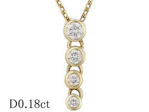 ミキモト ダイヤモンド/0.18ct デザイン ネックレス K18YG