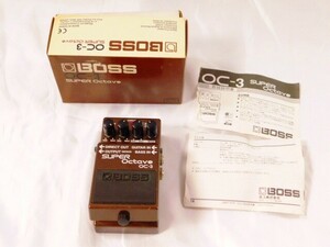 A677★BOSS/OC-3/SUPER Octave/エフェクター/スーパーオクターブ/茶色系/ギター/ベース/取扱説明書付き/音楽/ボス★送料590円〜