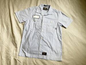 13SS WTAPS ダブルタップス SODA SS/SHIRTS .COTTON.OXFORD.STRIPE 131LTDT-SHM06 ストライプ ワッペン ワーク 半袖 シャツ S 青 白 ◇3