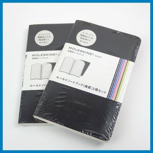 ★未開封 Moleskine/モレスキン ルールドノートブック 横罫 2冊セット×2点/9×14cm/ブラック/文房具/廃盤品&1640500798