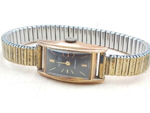 Y5-462　DEN-RO デンロ スクエア 17石 0.750/18K刻印 手巻き レディース腕時計