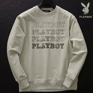 新品 プレイボーイ 24年春夏 グラフィック スウェット LL 【41022_16】 PLAYBOY ロゴ 長袖 コットン スエット トレーナー メンズ