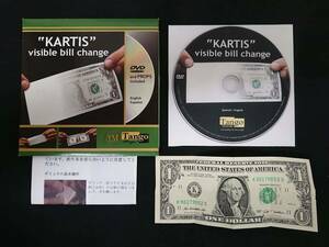 【M39】KARTIS visible bill change　カード　トランプ　お札　お金　DVD　ギミック　マジック　手品