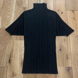 PLEATS PLEASE ISSEY MIYAKE PP12-JK408ブラック 半袖 シャツ ブラウス プリーツプリーズ イッセイミヤケ レディース 3 ハイネック