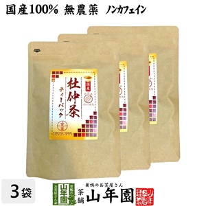 健康茶 国産100% 杜仲茶 国産 無農薬 長野県又は熊本県産 2g×30パック×3袋セット ティーバッグ ティーパック 送料無料