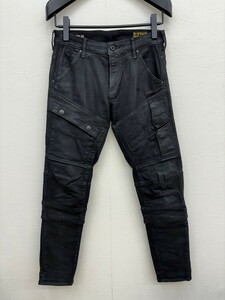 美品 ジースターロウ Longueur Largo Lunghezza AIR BLAZE 3D SKINNY ブラックデニム ストレッチ バイカーパンツ W32 ジーンズ (ディーゼル