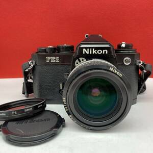 □ Nikon FE2 フィルムカメラ 一眼レフカメラ ボディ ブラック NIKKOR 28mm F2.8 Ai レンズ ジャンク ニコン