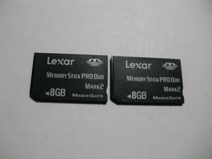 2枚セット　8GB　Lexar　MEMORY STICK PRO DUO　フォーマット済み　メモリースティックプロデュオ　MSPD　メモリーカード