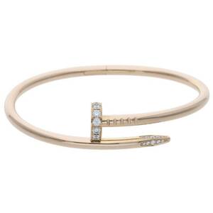 カルティエ Cartier 新型 JUSTE UN CLOU BRACELET DIA K18PGジュストアンクルハーフダイヤブレスレット 中古 SS13