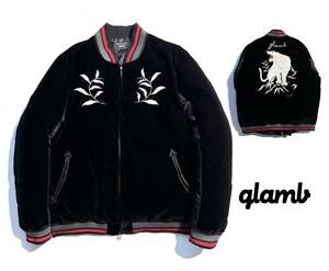 美品【定価3.85万】glamb グラム Jake スカジャケット 4 (XL) 別珍 スカジャン【虎 豪華刺繍】Jake ska JKT メンズ 黒 中綿 希少サイズ