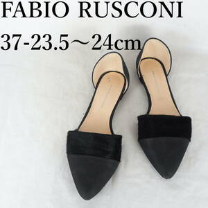 MK4559*FABIO RUSCONI*ファビオ ルスコーニ*レディースフラットシューズ*37-23.5〜24cm*黒