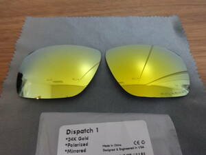 P刻印入り！処分価格！★オークリー ディスパッチ １用 カスタム偏光レンズ GOLD Polarized 新品　Oakley Dispatch １ Sunglasses