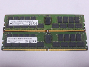 メモリ サーバーパソコン用 Micron DDR4-2666 (PC4-21300) ECC Registered 32GBx2枚 合計64GB 起動確認済です MTA36ASF4G72PZ