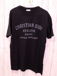 【1円スタート】Dior ディオール 黒T ロゴT Tシャツ カットソー メンズ S