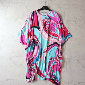 新品同様★エミリオプッチ EMILIO PUCCI★Italy製★近年タグ★抜け感シルエット ロングワンピース size 40 ～L/LL相当～