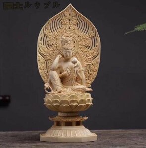 極上品★ 芸術品 木彫 如意輪観音像 檜木 高約30cm