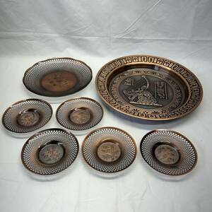 まとめて売り　純銅　銅製　茶托 皿　菓子皿　茶道具 食器 茶器 銅加工