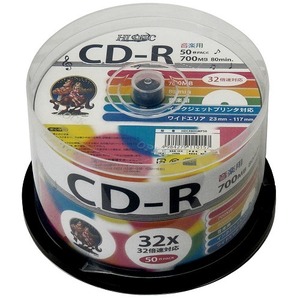 6個セット HI DISC CD-R 700MB 50枚スピンドル 音楽用 32倍速対応 白ワイドプリンタブル HDCR80GMP50X6