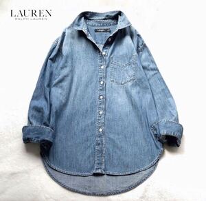 美品　RALPH LAUREN ラルフローレン　オーバー　デニム　シャツ　S