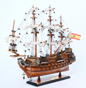 帆船模型 完成品 木製 サン・フェリペ号 SAN FELIPE スペイン海軍 全長48cm 洋風 西洋 インテリア T147