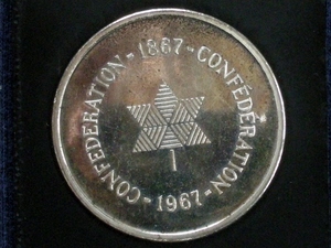 ◆カナダ◆コンフェデレーション　百周年記念銀メダル◆Sterling Silver◆1967年■革ポーチ付