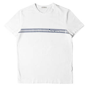 MONCLER モンクレール Tシャツ サイズ:M 20SS ラインロゴ クルーネック Tシャツ MAGLIA T-SHIRT F10918C70710 8390T ホワイト 白