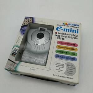 t2587 konica コンパクトサイズ デジタルカメラ e-mini コニカ 現状品 箱付き 取扱説明書付き シルバー カメラ コンパクトカメラ 光学機器